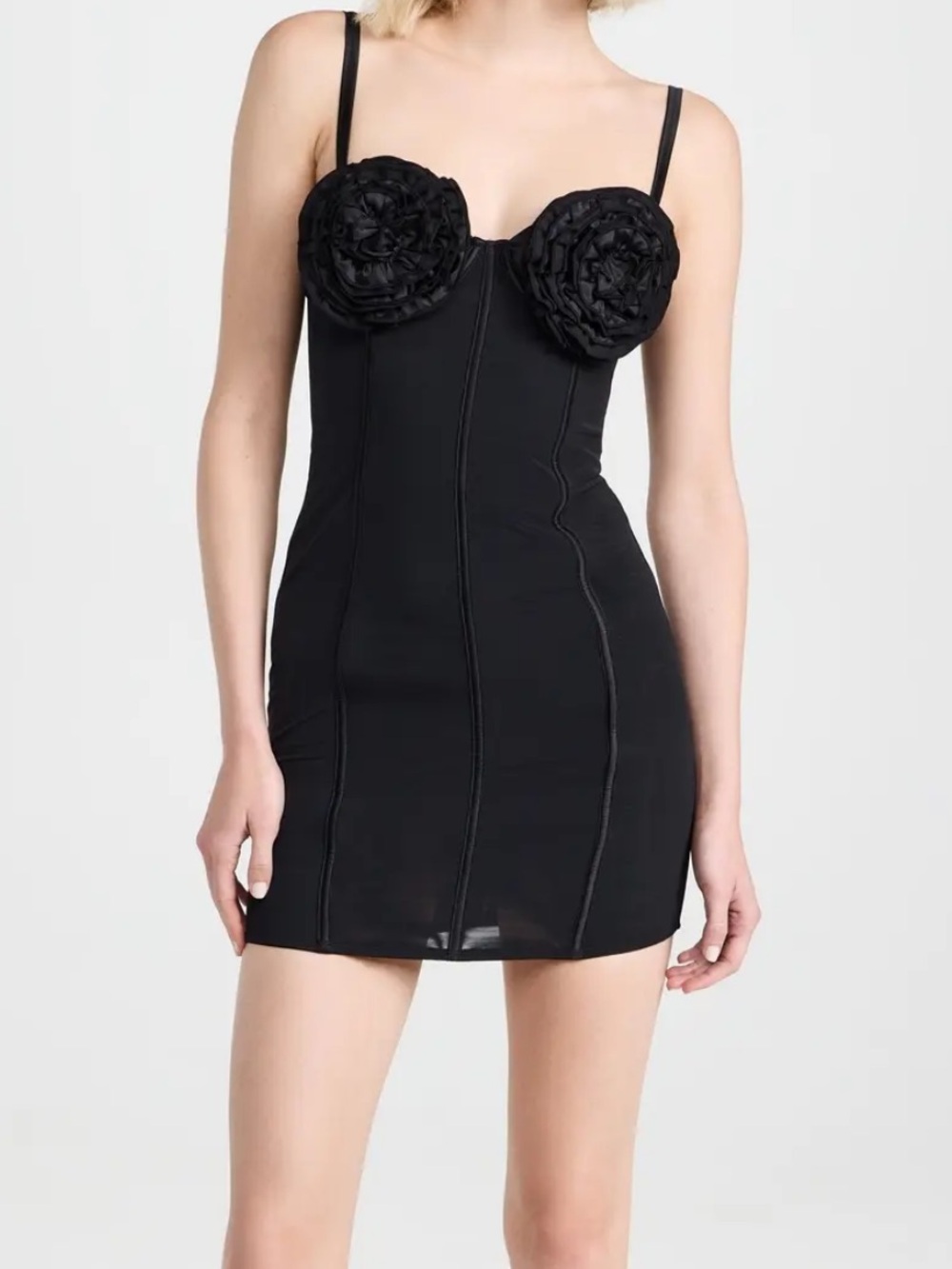 Bandage Mini Dress with Rosette Bust